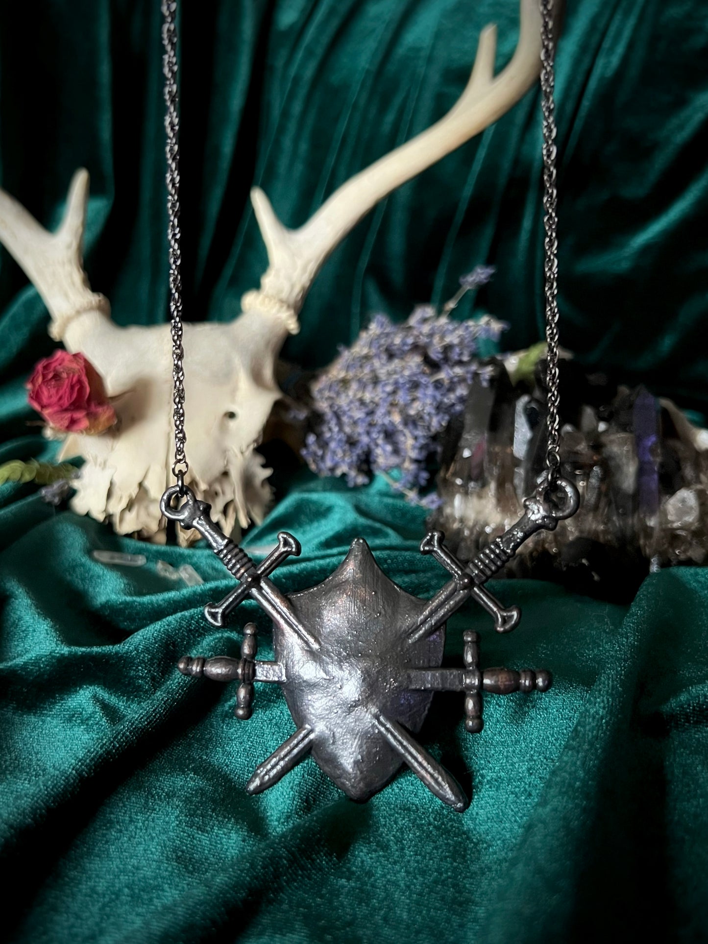 Four of Swords Shield - Charoite