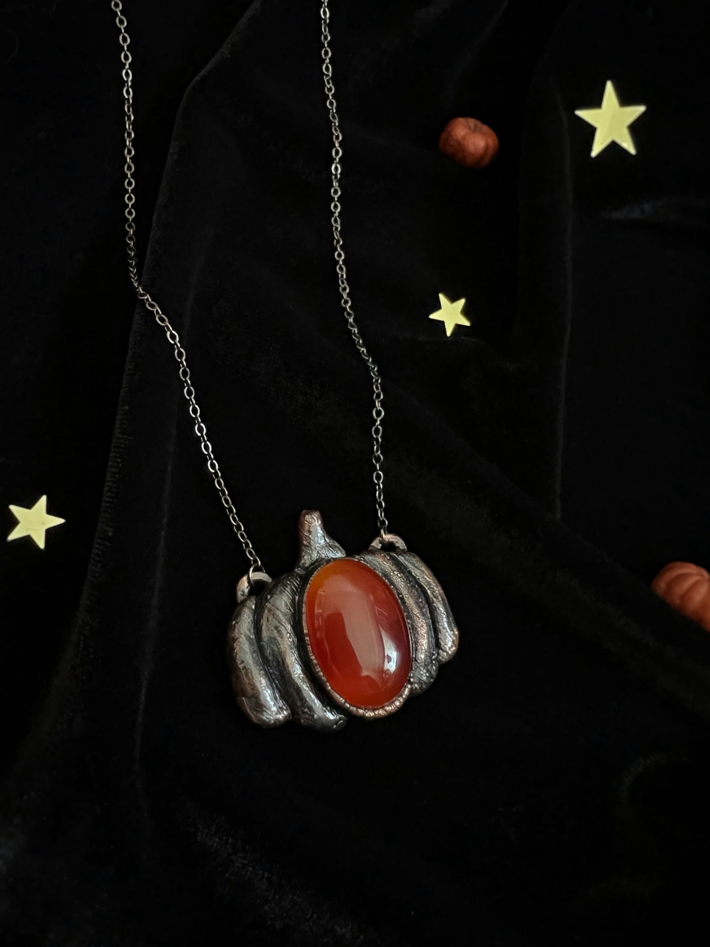 Carnelian Pumpkin Necklace