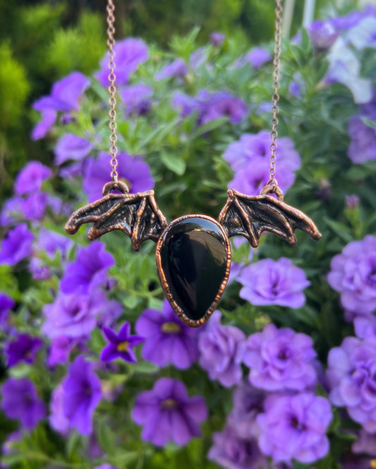 Batty Obsidian Necklace