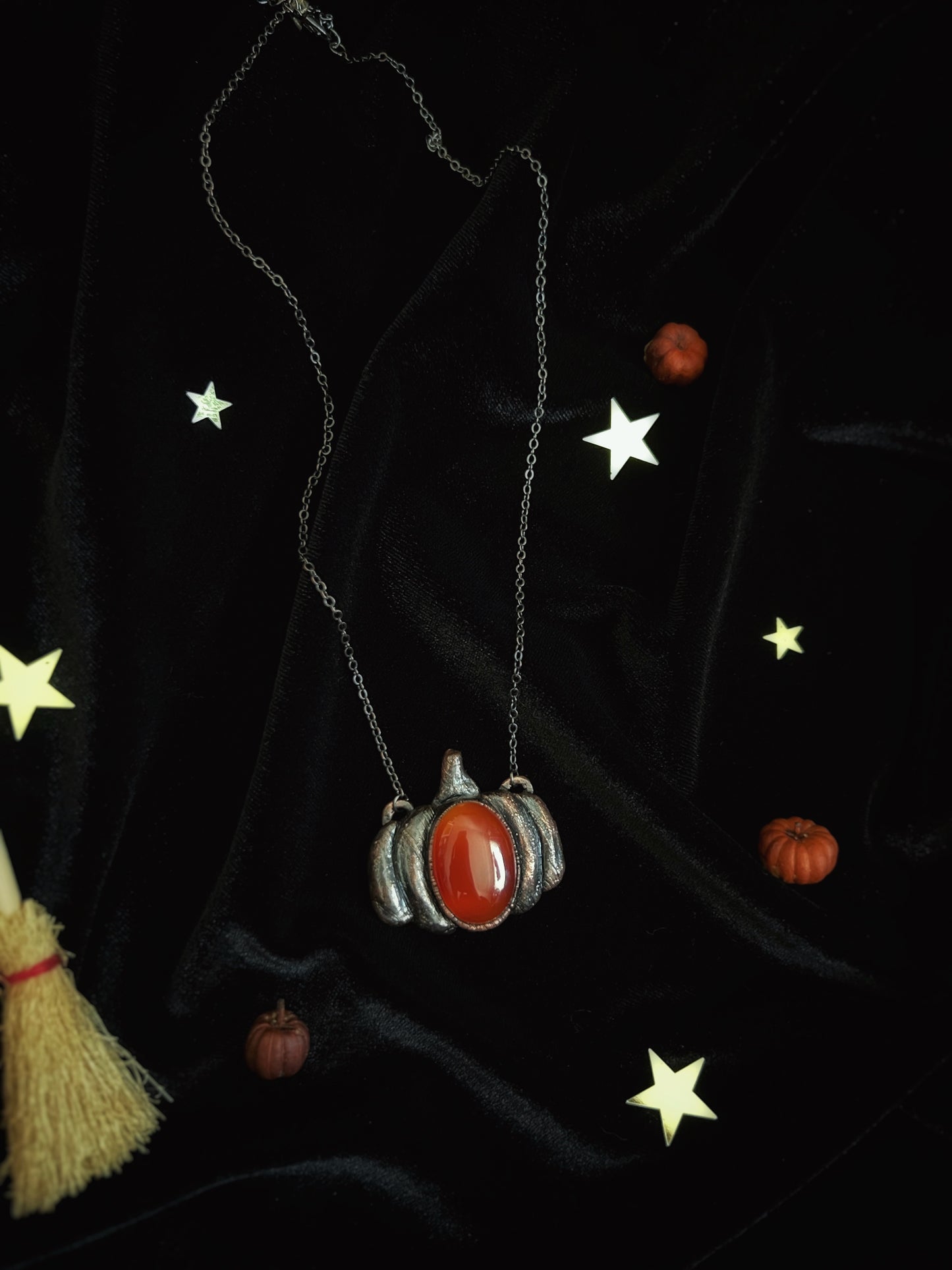 Carnelian Pumpkin Necklace