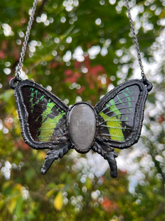 Silver Sheen Obsidian Butterfly