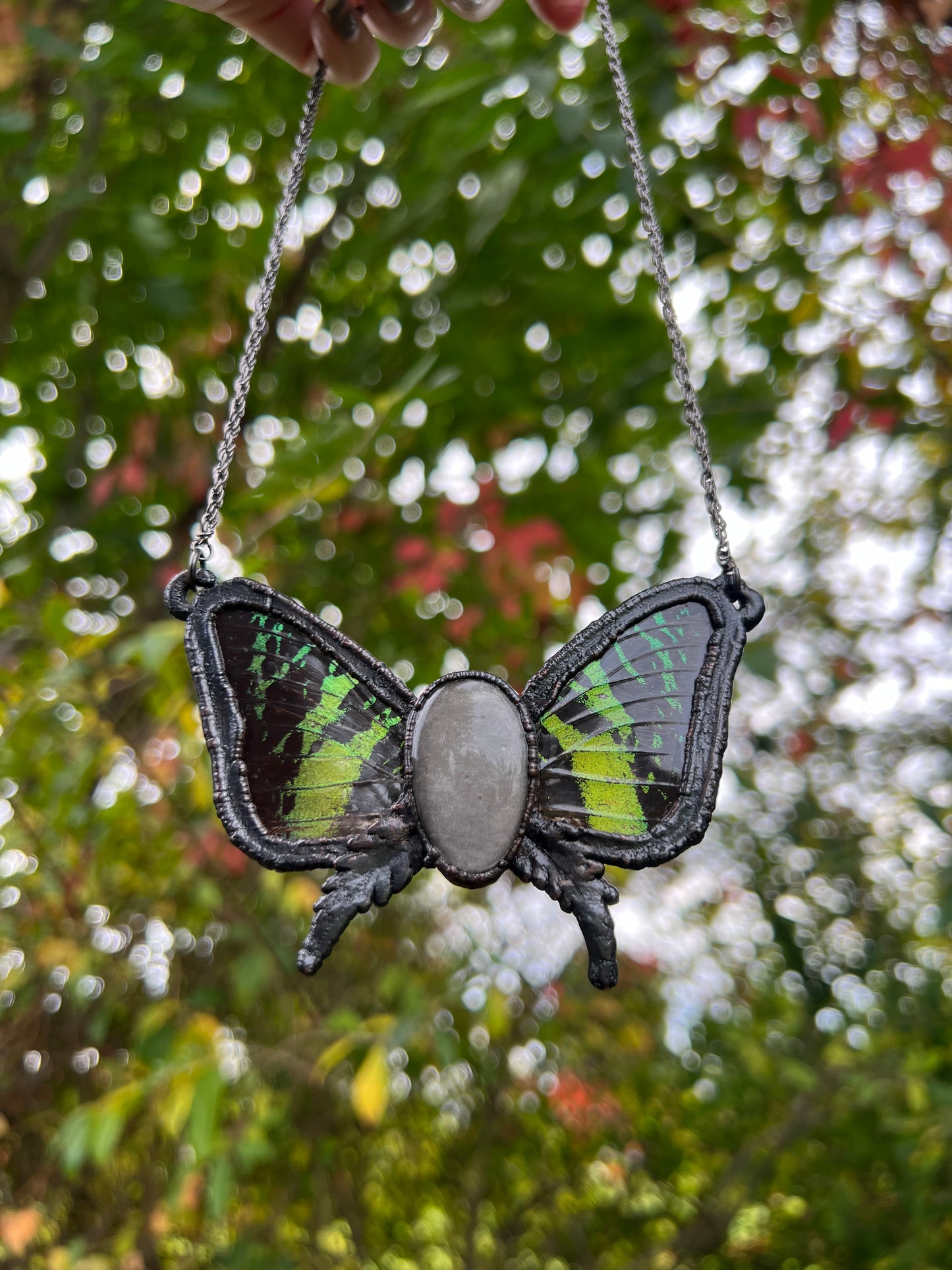 Silver Sheen Obsidian Butterfly