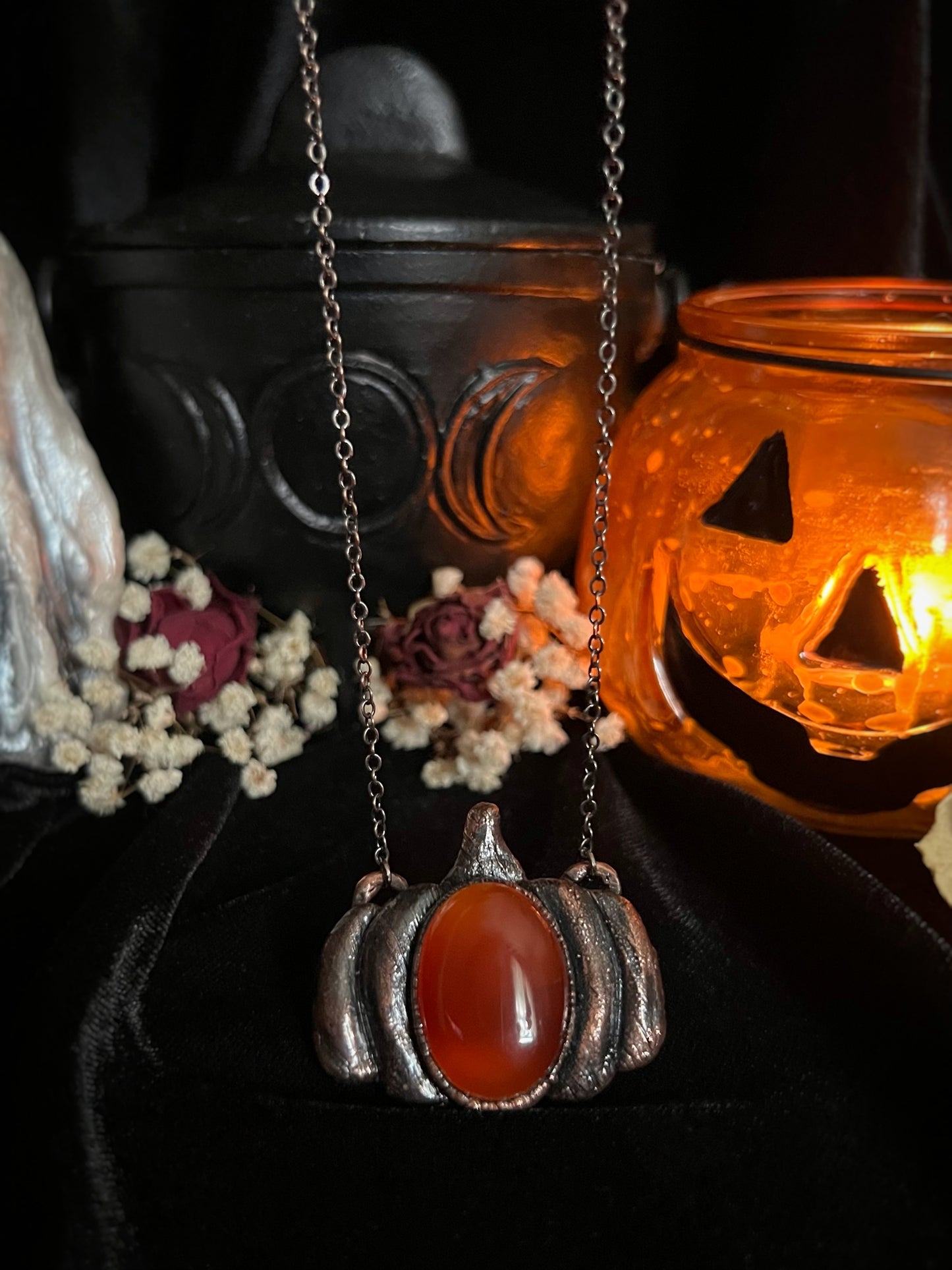 Carnelian Pumpkin Necklace