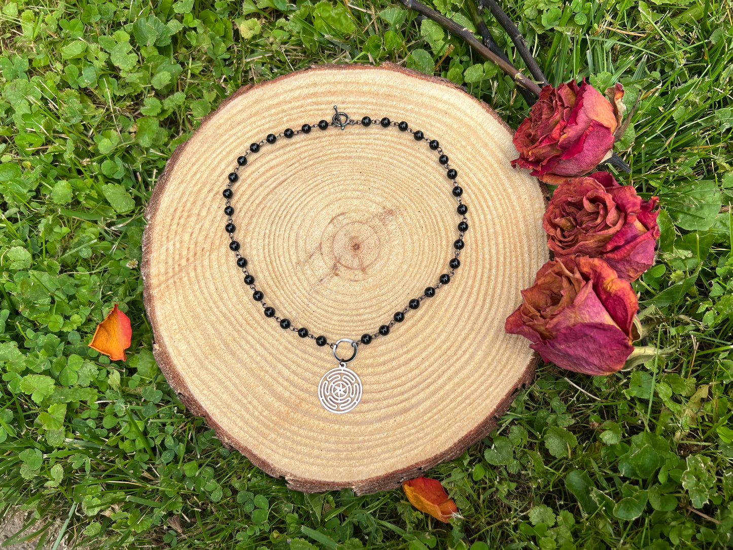 Hekate Onyx Beaded Necklace